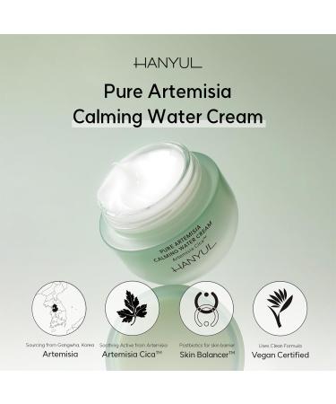 Hanyul Pure Artemisia Calming Water Cream - Vegan Redness Relief Moisturizer Soothing Cica Cream Non-Comedogenic 1.89 Fl Oz - Buy Online on GoSupps.com