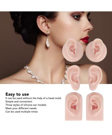 3 Pairs Silicone Ear Model for Piercing Practice & Acupuncture Training - Light Skin Colour - Buy Online on GoSupps.com