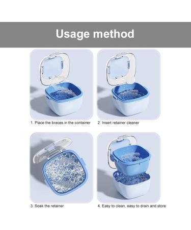 GmeDhc Toothpick Box with Strainer Portable Denture Box with Lid Invisible Toothpick Storage Box for Jaw Orthopedic Retainer Storage and Cleaning of False Teeth White - Buy Online on GoSupps.com