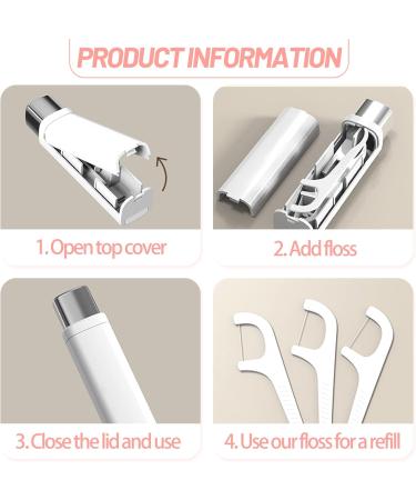 Automatic Dental Floss Dispenser with 100 Reusable Sticks - Travel-Friendly Pink Storage Box - Buy Online on GoSupps.com