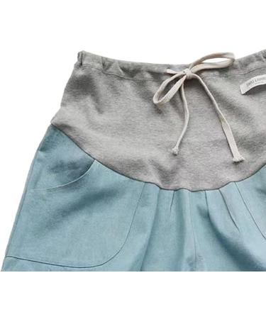 Maternity Denim Shorts - Elastic & Breathable for Summer - M Lace Light Blue - Pregnant Women - Buy Online on GoSupps.com