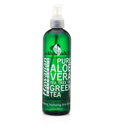 AWEHIRU Hawaiian Botanicals Aloe Vera Tea Tree Oil Green Tea Healing Hydrating Skin Spray Large 12 oz. Bottle!
