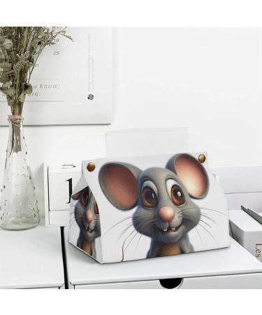 Tissue Box Cover Tissue Box Holder Mouse Showing Teeth Print Tissue Holder Travel Tissue Packs Facial Paper Holder Decorative Holder - Buy Online on GoSupps.com