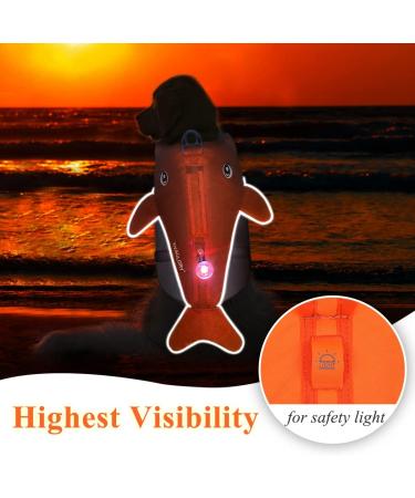 Vivaglory Neon-Orange Dog Life Vest for Small & Medium Dogs | Adjustable Easy-On Swimming Vest (M: 56-64 cm Ribcage) International Shipping Available - Buy Online on GoSupps.com