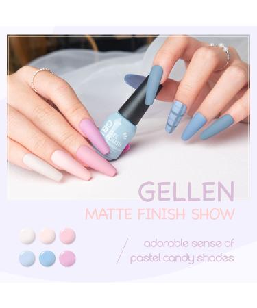 GELLEN 28 Pack Gel Nail Polish Kit - Glossy/Matte Top Coat, Base Coat, Pastel Shades, Soak Off Gel Colors Set - Starter Set for Candy Pastels - Buy Online on GoSupps.com