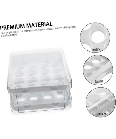 UKCOCO Plastic Drawers Egg Storage Box Egg Tray for Refrigerator Fridge Bins Refrigerator Egg Drawer Refrigerator Supplies White 21.5x22.5x14cm - Buy Online on GoSupps.com