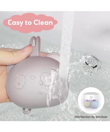 Airfish Silicone Pacifier Box 2 Pack - BPA-Free Baby Bear Travel Storage Case in Beige & Pink | Ideal Pacifier Holder for Girls - Buy Online on GoSupps.com
