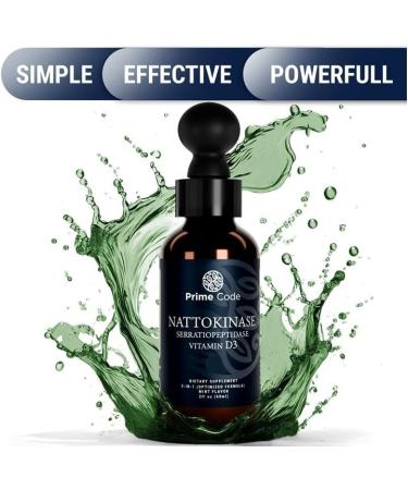Prime Code nattokinase Supplement | serratiopeptidase and nattokinase Supplements | Nattokinase Liquid Drops| natto Liquid | Serratiopeptidase | High Absorption | Non-GMO | Gluten-Free - Buy Online on GoSupps.com
