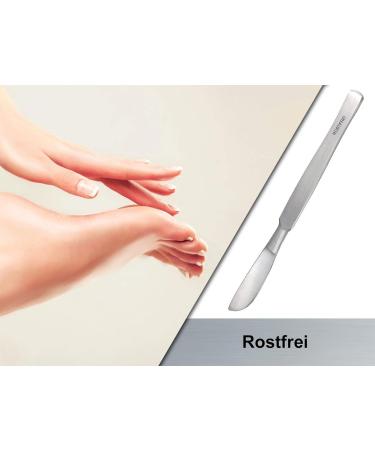Stainless Steel Stumped Scalpel & Corneal Scale Remover - Foot Care Instrument with Case | 18.5 cm Pedicure Spatula for Gentle Corn Removal - Buy Online on GoSupps.com