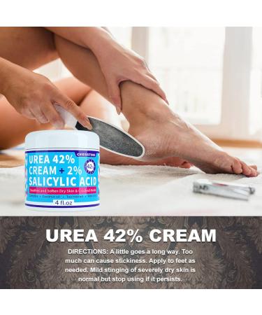ENVISHA 42% Urea Cream for Feet w/ Salicylic Acid & Hyaluronic Acid - 4 oz - Moisturizer for Hands, Heels, Elbows, Nails & Knees - Buy Online on GoSupps.com