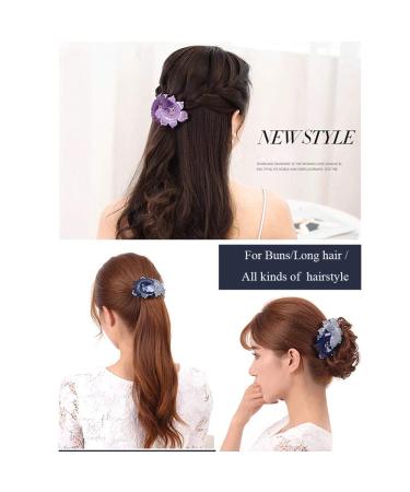 TOP SEWING Crystal Rhinestones Women Barrettes French Hair Clip - Double-color Blue | Vintage Spring Hair Clips for Long Hair - Buy Online on GoSupps.com