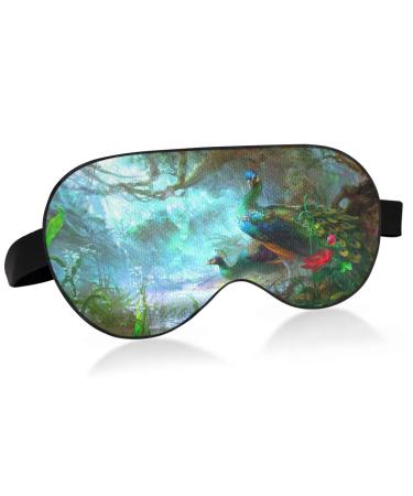 Haskirky Light Blocking Eye Mask Breathable and Adjustable Adult Men and Women Travel on Business Trips Yoga Meditation Light Smooth Comfortable Eye Mask Office Deep Sleep Goodies Peacock Tree Flow