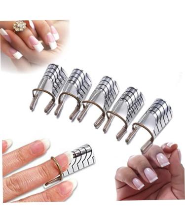5PCS/SET Reusable Nail Art Extension Forms Guide Acrylic Nail Uv Gel Nail Extention Tips Nails Aluminum Form Guide(Silver) - Buy Online on GoSupps.com