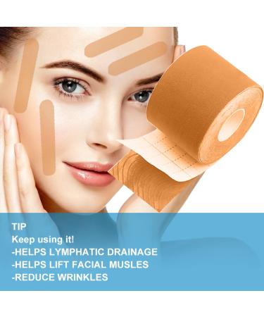 Face Lifting Tape & Anti-Wrinkle Patches | Myofascial Skin Tightening | Firming Creams | 2.5cm x 5m - Orange - Buy Online on GoSupps.com