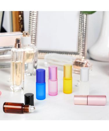 Omsscun 5ml Roller Ball Bottles for Essential Oils 12 Pcs Frosted Glass Roll Bottles with Stainless Steel Ball for Essential Oils Aromatherapy Fragrance 5 Millilitres Columnar 12 Omsscun-020UK - Buy Online on GoSupps.com