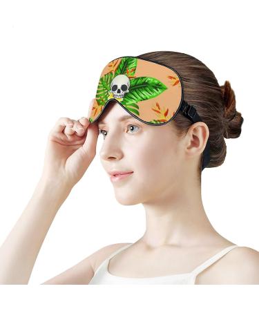 Skull Leaf Pattern Sleep Mask | Adjustable Blindfold for Sleeping | Blocks Light for Night Travel | Men and Women - Buy Online on GoSupps.com