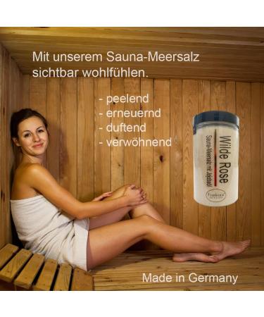 Frankonia Bath & Spa Sauna Salz Peeling - Wilde Rose 400g | Vegan Sea Salt Body Scrub with Jojoba Oil & Vitamin E - Paraben-Free Shower & Body Peeling for All Skin Types - Buy Online on GoSupps.com
