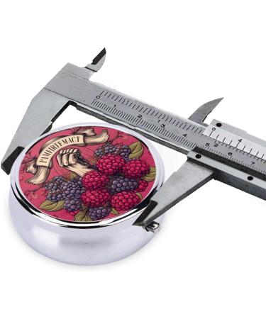 Fists and Fruits of Victory Portable Metal Pill Box - Round Mini 3-Compartment Design for Small Pills | Travel Must-Have | International Shipping Available - Buy Online on GoSupps.com