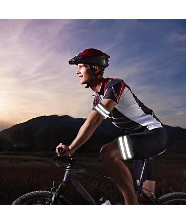 Youyike Double Reflector Set | 4 Reflective Safety Braces for Jogging Cycling & Outdoor Activities | 35x5 cm Black - Buy Online on GoSupps.com