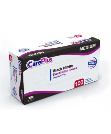 Care Plus Medical Exam Nitrile Gloves Black Latex Free Powder Free Non Sterile Exam Food Safe Mechanic 100 Extra large