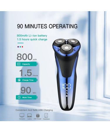 Buy Waterproof Electric Razor for Men | Professional 3D Rotary Shaver & Beard Trimmer - Rechargeable & International Shipping - Buy Online on GoSupps.com