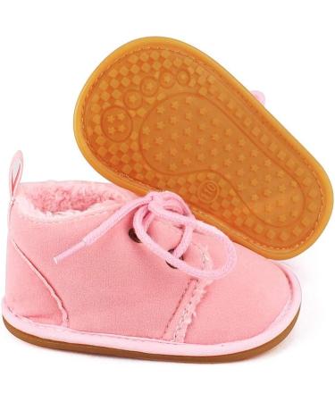 LACOFIA Baby Winter Anti-Slip Lace Up Booties - Pink (3-6 Months) - Buy Online on GoSupps.com