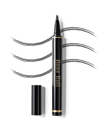 Rose Roll Microblading Eyebrow Pencil - Waterproof - Define Very Natural Makeup (Cyber Brown)