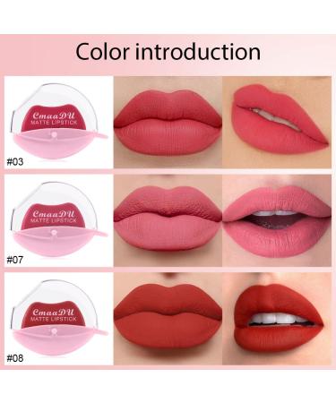 3Pcs Ruby Orange Red Nude Pink Mauve Matte Velvet Lazy Lipstick Set - Long Lasting & Waterproof Smudge Proof Lip Stick Packs for Women - Labiales Matte Larga Duracion 24 - 3 Count - Buy Online on GoSupps.com