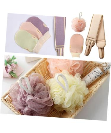 Exfoliating Bath Towel Set - Includes Back Scrubber & Thick Spa Towel | Pink 60x9.5cm | Home Bath Accessories for Perfect Skin - Buy Online on GoSupps.com