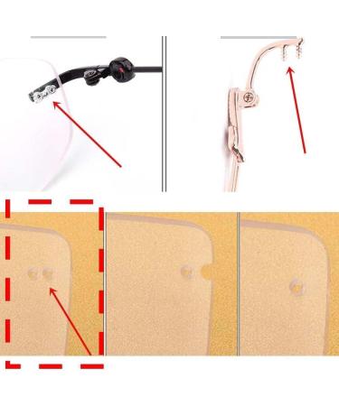 Deebow Glasses Spare Bar - Pink 1 Pair Borderless Glasses Repair Parts with 2-Hole Brackets & Rhinestones - International Shipping Available - Buy Online on GoSupps.com