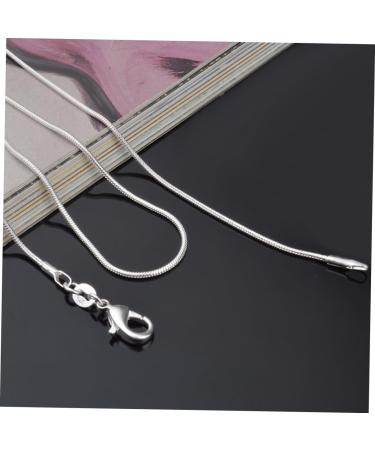 Holibanna Sterling Silver Necklace Silver Plated Necklace Lobster Clasp Chain Necklace European and American Accessories - Buy Online on GoSupps.com