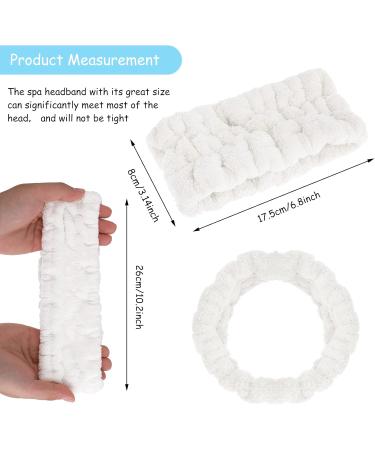 Sibba 1 Piece Spa Headband For Washing Face Wash Makeup Sports Shower Wide Hair Band Headpiece Puffy Fuzzy Fluffy Cloth Head Hairband Wristband Facial Beauty Wrap Women Girls (White) - Buy Online on GoSupps.com
