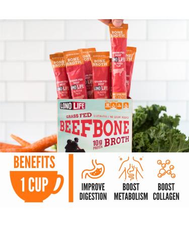 LonoLife Grass-Fed Beef Bone Broth Powder with 10g Protein  Stick Packs  4 Count - Buy Online on GoSupps.com