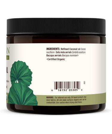 Banyan Botanicals Brahmi Oil - Organic Ayurvedic Coconut Massage Oil with Gotu Kola & Bacopa | Calming & Relaxing Non-GMO Abhyanga Oil - 14.5 oz - Buy Online on GoSupps.com