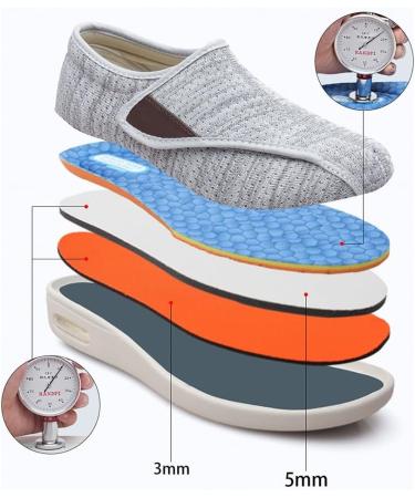Shop Women s Orthopedic Sneakers - Adjustable Breathable Comfort Shoes for Diabetes Edema Plantar Fasciitis & Swollen Feet - Size 10 Gris - Buy Online on GoSupps.com