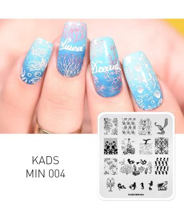 KADS Nail Art Stamping Plates Set - Flower, Butterfly, Ocean & Star Print Manicure Templates - Buy Online on GoSupps.com