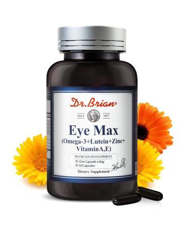 Dr.Brian Eye Vitamins 5 in 1 Eye Formula with Lutein 20mg, Omega 3 Fish Oil EPA DHA 730mg, Vitamin A, E, Zinc for Eye Vision 60Caps Lutein with Omega3