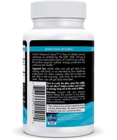 Nordic Naturals Nordic CoQ10 Ubiquinol Sport - 60 Mini Soft Gels - 100 mg Ubiquinol - Heart Health Physical Performance Cellular Energy Production - Non-GMO - 60 Servings - Buy Online on GoSupps.com