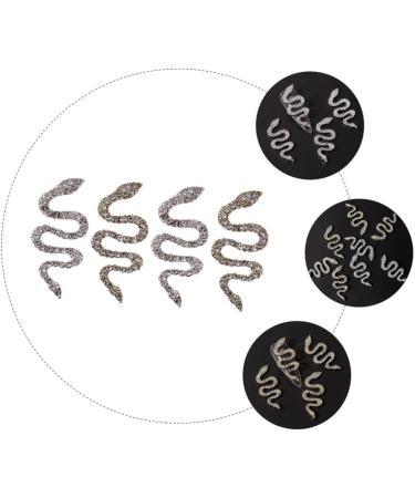FRCOLOR 4 pieces snake nail drill made of alloy nail jewellery rhinestone pendant for nails snake nail charms nail art bling rhinestones manicure decoration diamond flash drilling 3D - Buy Online on GoSupps.com