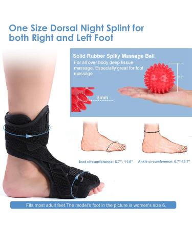 TOPINCN Ankle Brace - Foot Drop Night Splint Orthotic Support for Fracture & Sprain Injury with Massage Wrap - Shop Internationally - Buy Online on GoSupps.com