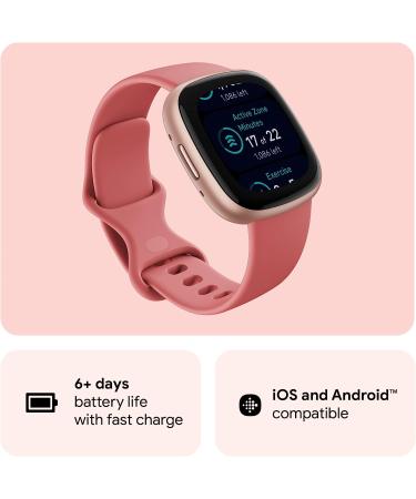 Fitbit Versa 4 Fitness Smartwatch | Daily Readiness | GPS | 24/7 Heart Rate | 40+ Exercise Modes | Sleep Tracking | Pink Sand/Copper Rose | One Size (S & L Bands Included) - Buy Online on GoSupps.com