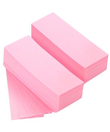 Waxing Strips Pink Non-Woven Hair Removal Wax Strip Facial Body Wax Strip Sheet Hair Removal Wax Paper for Facial Leg Bikini Hair Cleaning and Removal (200 Pieces)