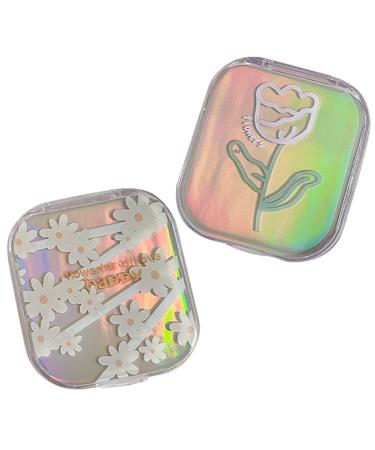 Solustrie 2st Colored contact lenses Sweet Contact Falls Sofaret Falls For contact lenses Mini contact lens container LINSEN applicator travel plastic container vintage