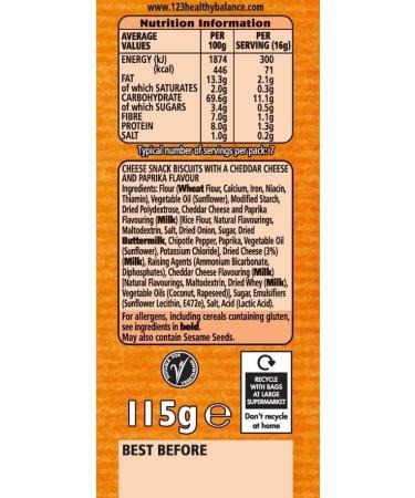 Jacob's Mini Cheddars Nibblies Cheddar & Smoked Paprika Flavour Snacks Sharing Bag - 115g - Buy Online on GoSupps.com