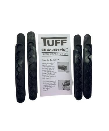 TUFF Quick Strips - Set of 4- Flexible 8 Rounds Each QuickStrip- Fits 38 357 6.8mm 40sw. Speed up Your Revolver Reload. Compact Way to Carry Extra Rounds