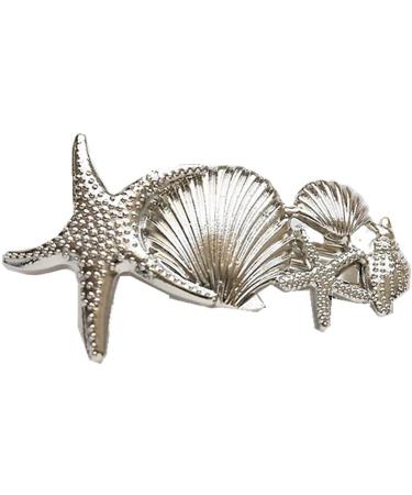 HaiVintage Women's Classic Style Metal Silver Tone Snail Spring Clip Hair Clip 1pc