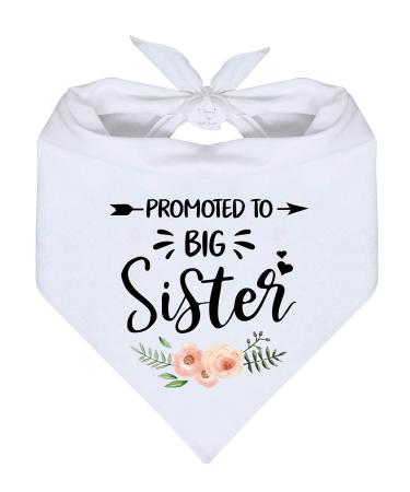 MaySunset Promoted to Big Sister White Flower Pattern Pet Dog Triangle Scarf Bandanas Bibs Gender Revealing Photo Props Accessories Pet Dog Lovers Gifts