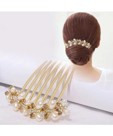 Hair Combs Slides Hair Comb Clips for Women Hair Piece Pins with Pearl Rhinestones Hair Accessory - Buy Online on GoSupps.com