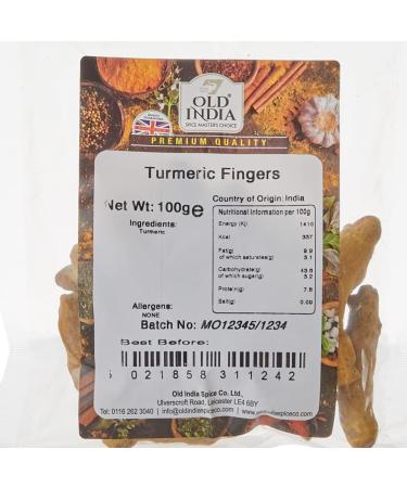 Old India Turmeric Fingers 100g - Premium Quality Turmeric - 1 Pack - Buy Online on GoSupps.com