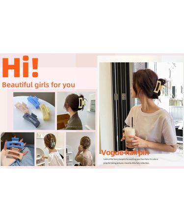 6-Piece Women's Hair Claw Clips - Large Rectangle Shape - Fashionable & Colorful Styling Jaw Clips - Ideal for Thick Hair - 6 Color Options - Buy Online on GoSupps.com